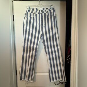 Frame Denim size 30 crop frayed Striped Blue and White Women Jeans